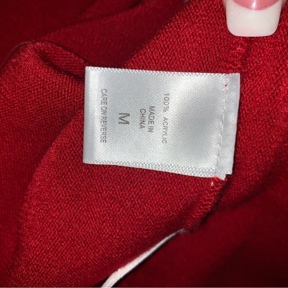 NEW YORK & COMPANY Red Dolman Sleeve Sweater size medium - Picture 7 of 8